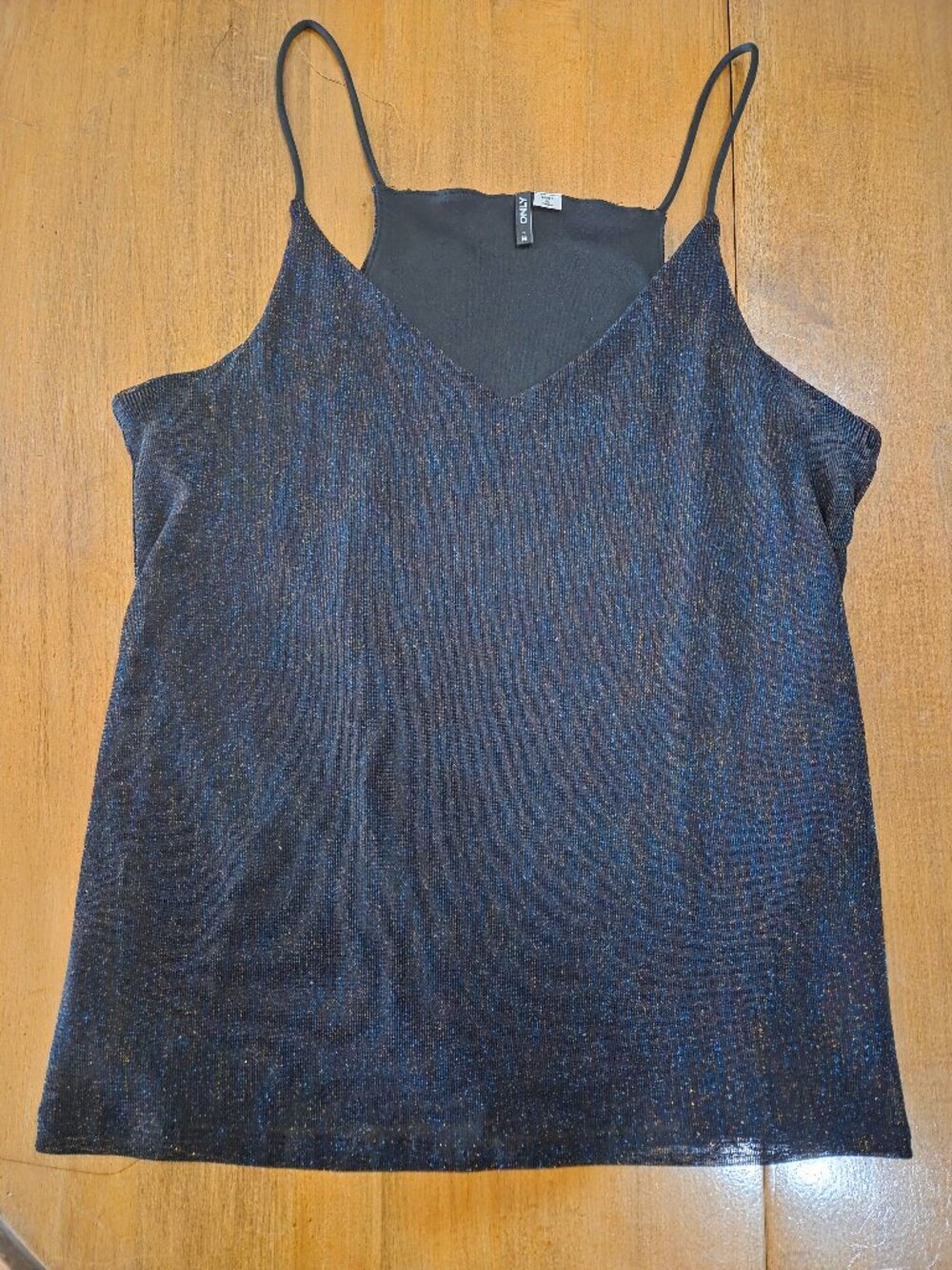 ONLY Black and Rainbow Sparkle Party Tank Top